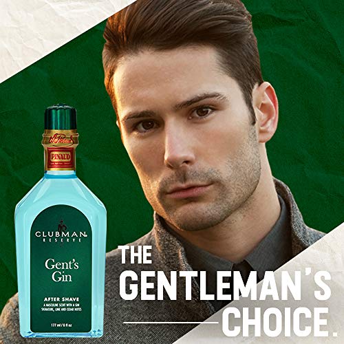 Clubman Pinaud Gent’s Gin After Shave Lotion – Masculine Scent with Gin, Lime & Cedar Notes, Refreshing Aftershave for Men, 6 oz