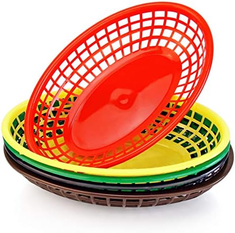 New Star Foodservice Fast Food Baskets, 9 1/4 x 6 Inch Oval, Set of 36, Brown