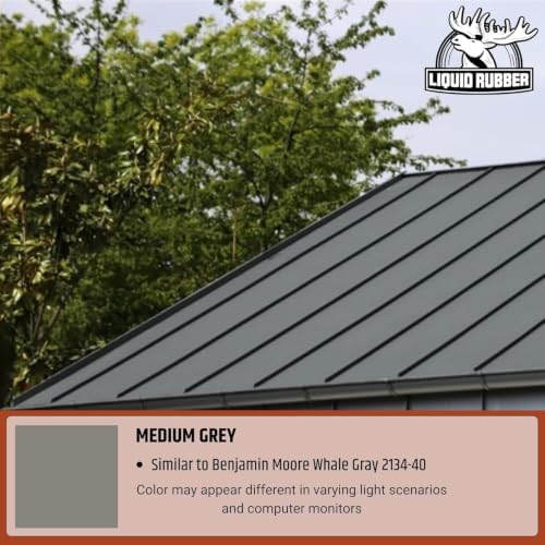 Liquid Rubber Color Roof Sealant - Flat & Metal, White, 1 Gallon | Elastomeric Roof Coating - Waterproof, UV-Stable & Flexible - Compatible with Low-Slope Roofs, Resists Cracking & Chipping