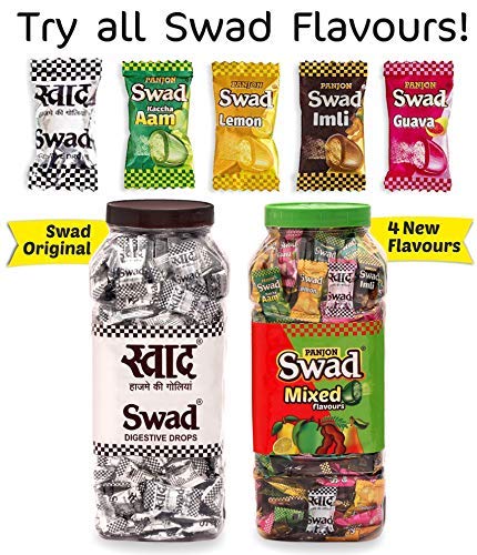 Swad MAHA SAVER PACK- Swad 25 Candy Pouchwith 3 premium bottles of Swad Pachak - ANARDANA, JEERA GOLI & KHATTA MEETHA KHAJOOR (Pack of 3)