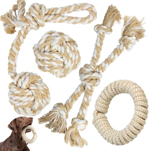 TwoEar Dog Rope Toy 4 Pack - Puppy Teething Toys for Small Breed