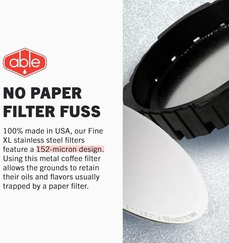 Able - DISK Stainless Steel Coffee Filter, AeroPress Coffee Maker-Compatible, AeroPress Accessories for Home & Cafes, 2.45” Reusable Coffee Filters (254-Micron Standard + 152-Micron Fine), Pack of 2