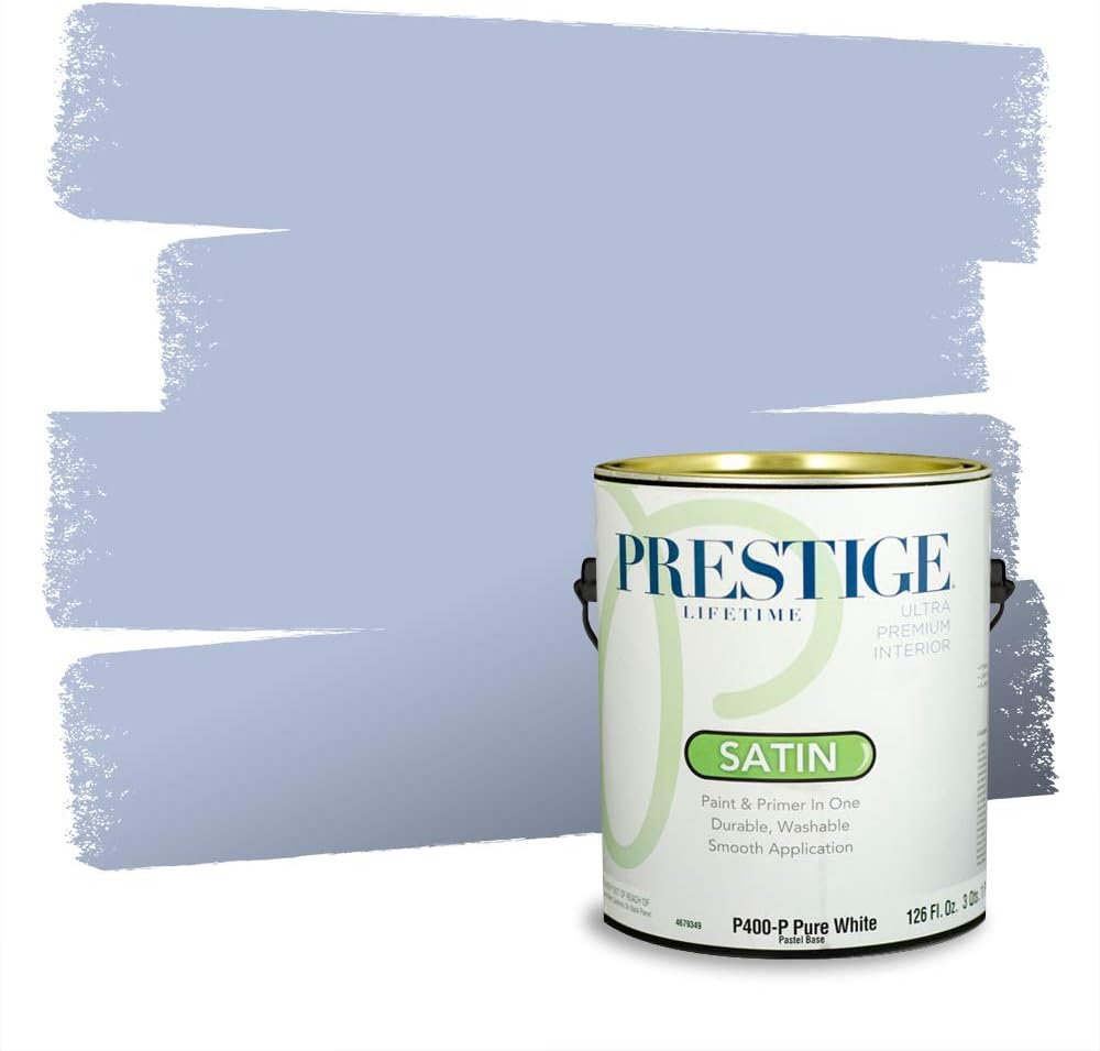 PRESTIGE Paints Exterior Paint and Primer In One, 1-Gallon, Semi-Gloss, Comparable Match of Behr* Intercoastal Gray*