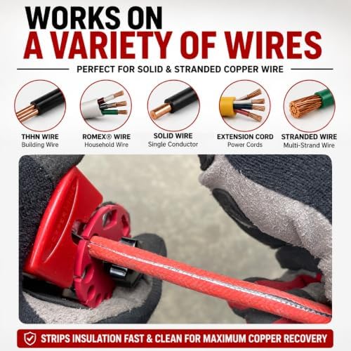 CopperMine CT-102 Manual Copper Wire Stripper Tool, Portable Handheld Wire Stripping Tool for Scrap Copper Recycling
