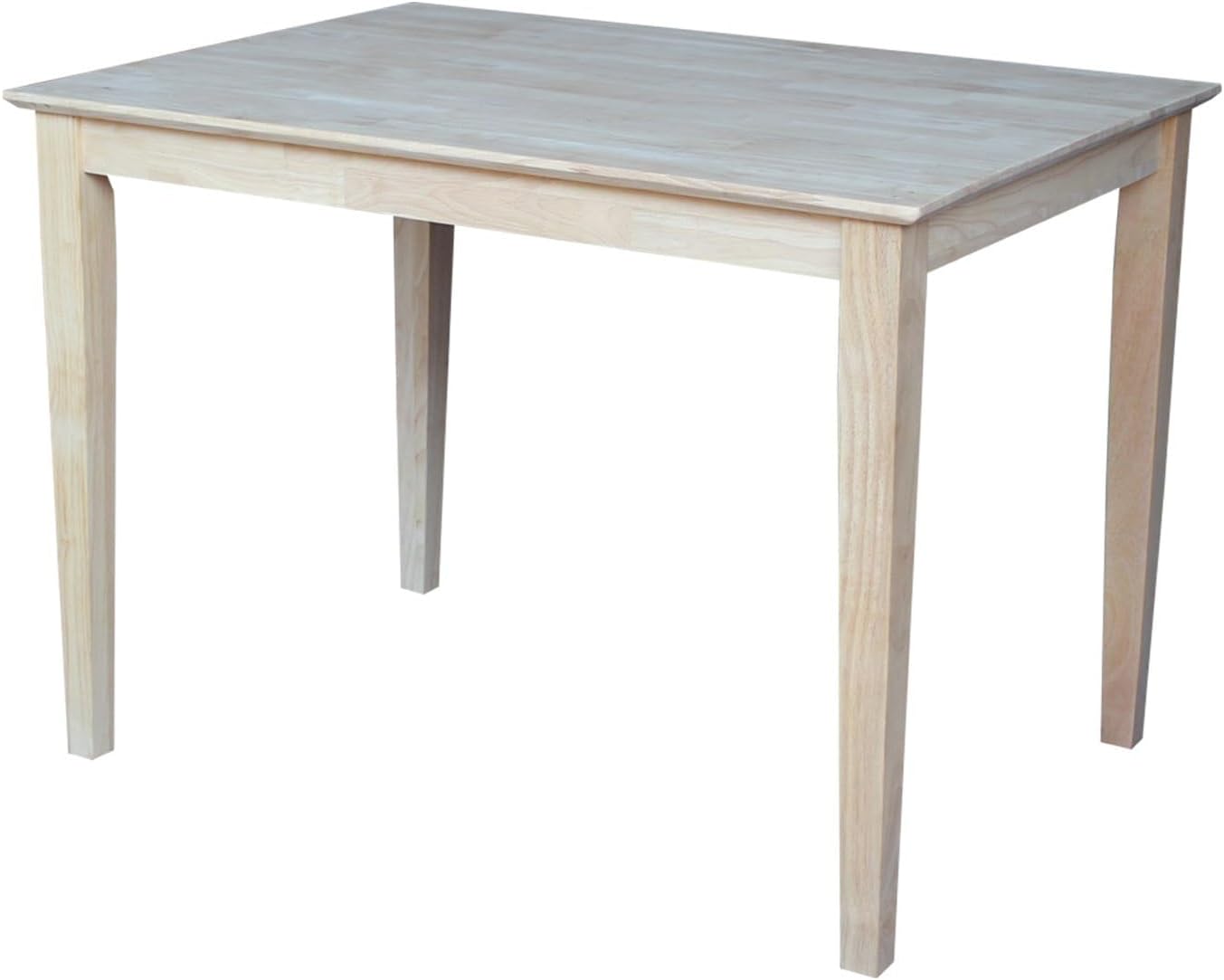 International Concepts Table Top Solid with Wood Bar Height Shaker Legs, 30 by 48-Inch, Unfinished