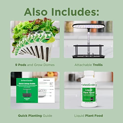 AeroGarden Bounty Basic, Black | Indoor Garden with LED Grow Light