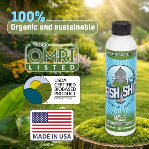 Fish Head Farms Organic Liquid Soil Conditioner, 250 ml, Living Biology for Indoor & Outdoor Plants, Root Growth, Nutrient Uptake & Water Efficiency