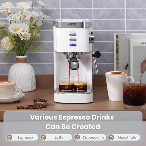 Gevi 20 Bar Compact Espresso Machine with Milk Frother for Latte&Cappuccino | Budget under$150, Removable Water Tank, Produce Good Crema