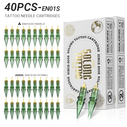 Solong Tattoo Pen Kit Rotary Tattoo Gun Machine with Wireless Tattoo Power Supply 50Pcs Cartridge Tattoo Needles EM128KITPRD50-1-US