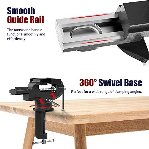 Nuovoware Table Vise 3 Inch, Universal Vise Bench Clamp, Blue