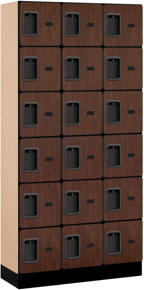 Salsbury Industries 36365MAH Six Tier Box Style Designer Wood Locker, 6' 3" x 15", Mahogany