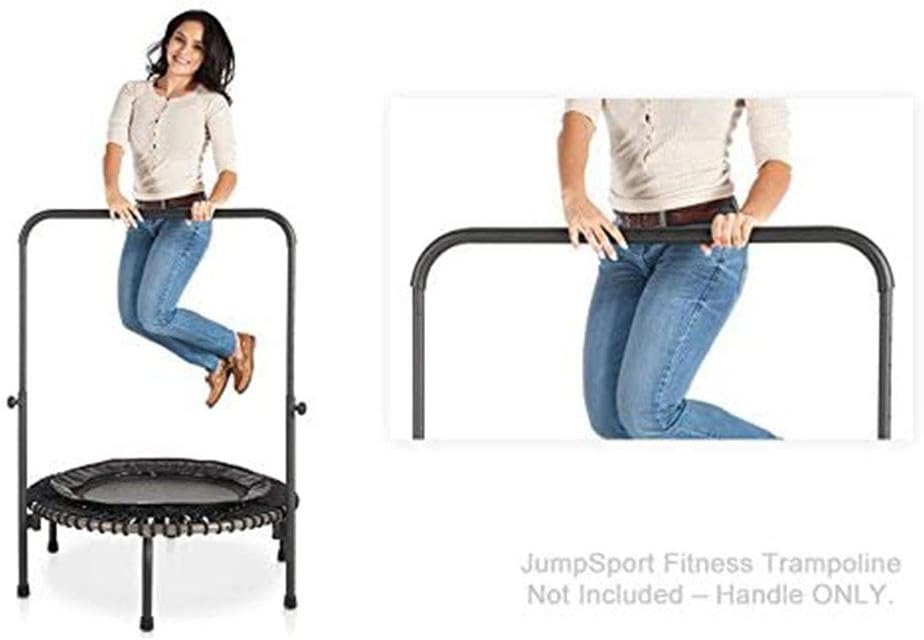 JumpSport Handle Bar Accessory for Arched Leg Fitness Trampolines, Bouncer, Rebounder Trampoline for Adults Indoor and Outdoor, Black