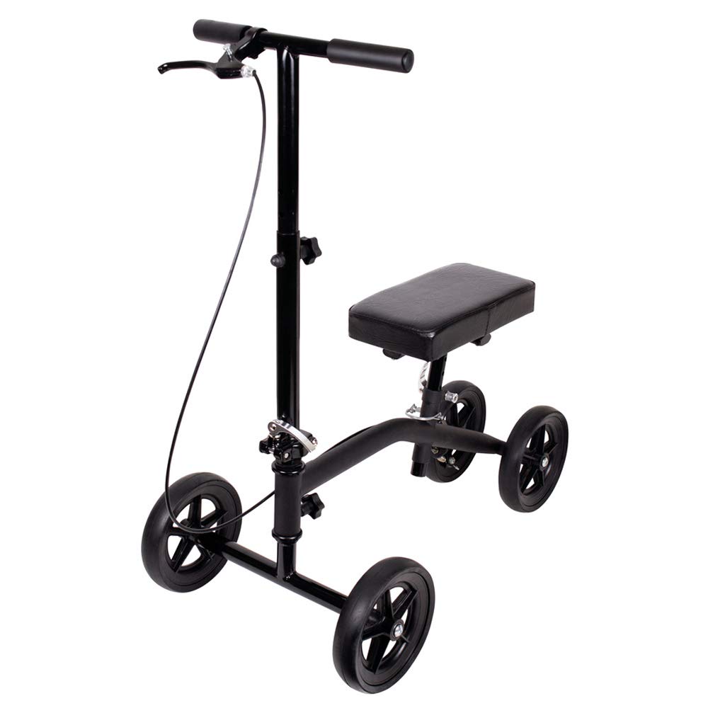 Carex Economy Rolling Knee Walker with Comfortable Padding - Steerable Knee Scooter for Foot Injuries with Hand Brake - Crutch Alternative