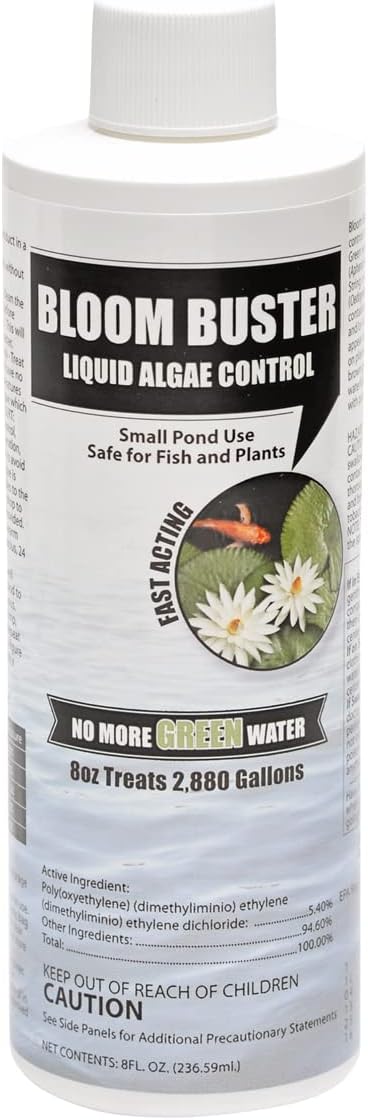 Bloom Buster Algae Control for Fish Ponds & Water Gardens - 8 Ounces - Safe for Koi Fish, Goldfish & Plants - Controls Algae in Ponds & Water Features