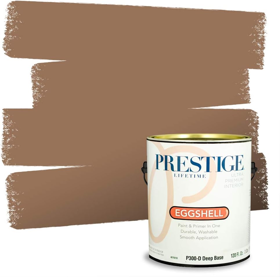 PRESTIGE Paints Exterior Paint and Primer In One, 1-Gallon, Flat, Comparable Match of Sherwin Williams* Sable*