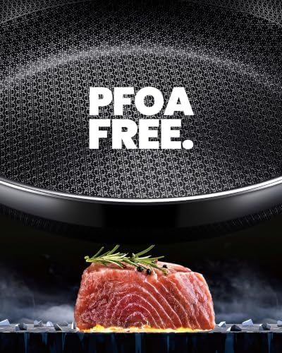 Nonstick Frying Pans,12 Inch Commercial Baking Pan Skillet with Lid | Hybrid Stainless Steel, PFOA-Free, Dishwasher & Oven Safe,Induction Compatible