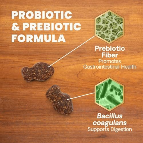 VetriScience Gut Health Chews, Probiotic Everyday Digestive Supplement for Cats, Pet Probiotics for Digestion Support, Gas and Diarrhea