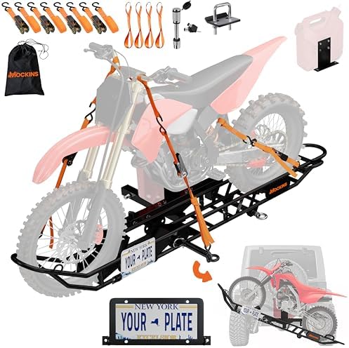 Mockins 500 Lbs. Capacity 73" Motorcycle Hitch Carrier with Loading Ramp