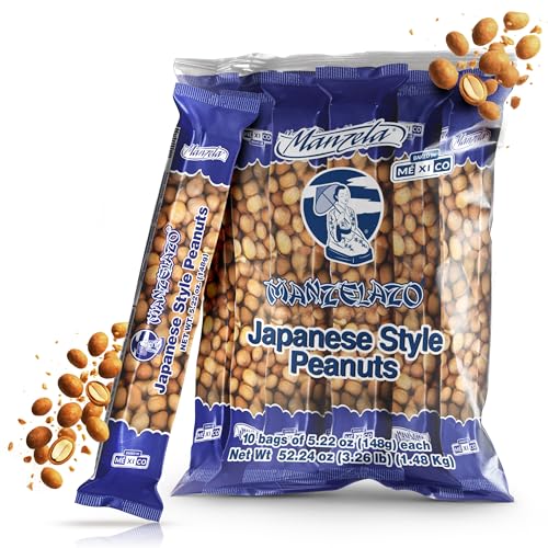 Manzela Japanese Style Coating Peanuts | Crunchy with Flavorful Sauce, Savory & Slightly Sweet, Unique Texture, Authentic Mexican Snack