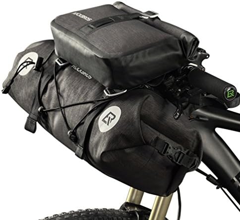 ROCKBROS Waterproof Handlebar Bags 12L-20L Front 2 Dry Packs for MTB Road | 600D TPU Material,Reflective Logo,Suitable for Cycling Traveling Camping