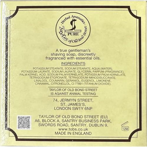 Taylor of Old Bond Street Sandalwood Shaving Soap in a Wooden Bowl, 3.5 oz.