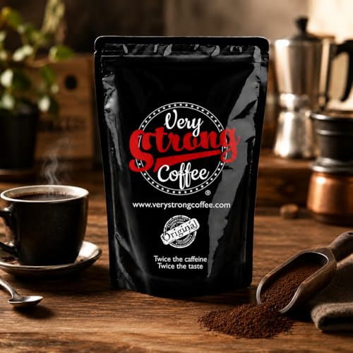 Very Strong Coffee GROUND COFFEE, 500g (1.1lb) – 100% Robusta Coffee Beans – Twice the Caffeine