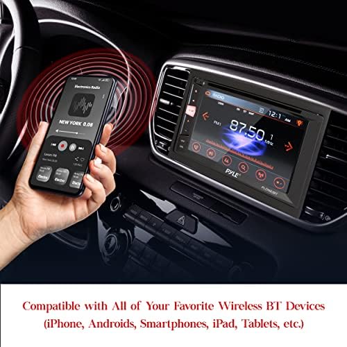 Pyle Double Din DVD Car Stereo Player Bluetooth in-Dash Car Stereo Touch Screen Receiver w/ USB/SD, MP3, CD Player, AM FM Radio