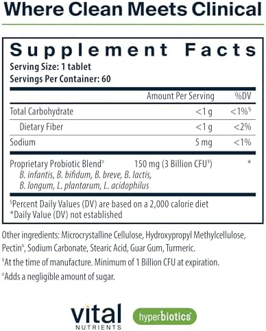Hyperbiotics Vital Nutrients Bifidobacterium Probiotic | 7 Targeted Strains | Supports Immune and Digestive Health for Older Adults | Shelf-Stable