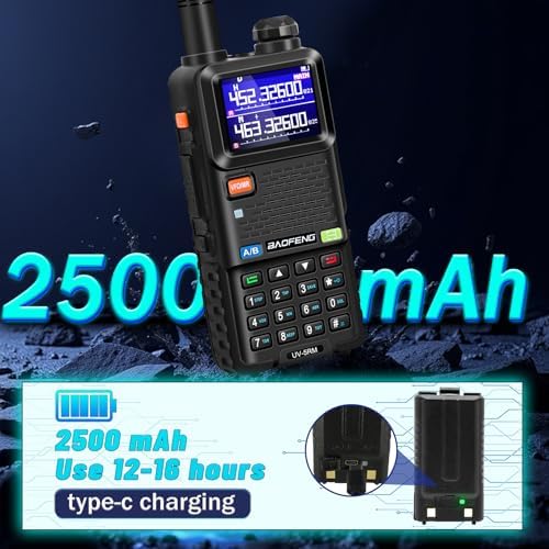 BAOFENG Radio UV-5RM Ham Radio Handheld 10W Walkie Talkie Long-Range 4Pack | Two Way Radio, 2500mAh Battery, Type-C Charging, Programming Cable