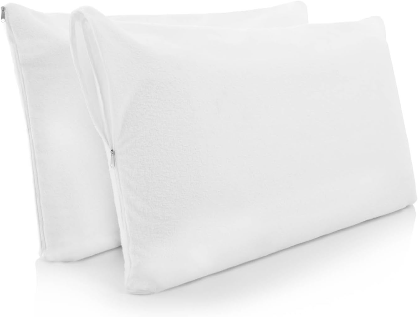 LUCID Premium Waterproof Mattress Protector, Queen Size – Fitted Sheet Style, Machine Washable – Cotton Terry Top Cover – Dorm Room Essential – White