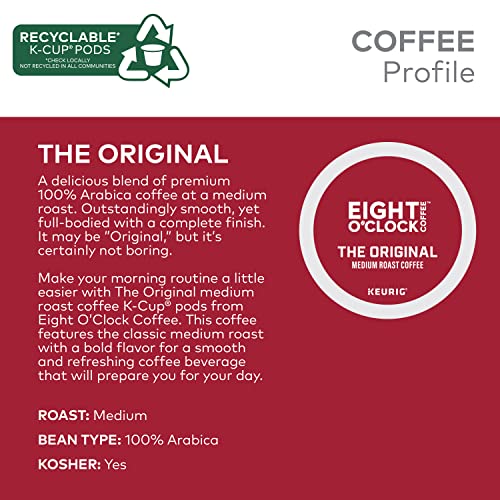 Eight O'Clock Coffee The Original, Single-Serve Keurig K-Cup Pods, Medium Roast Coffee, 24 Count