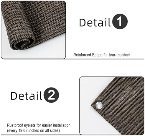 SUNLAX 3'x10' Black Balcony Privacy Screen Fence Windscreen 90% UV Block
