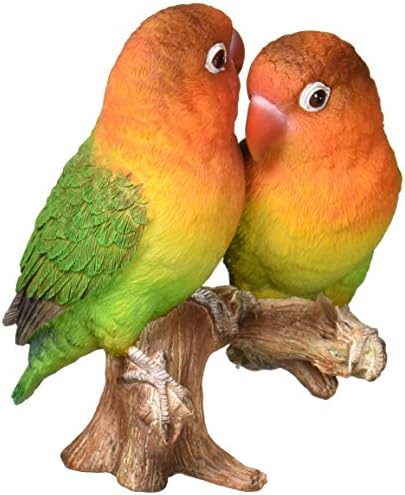 Hi-Line Gift Ltd Parrots on Branch Statue, Orange