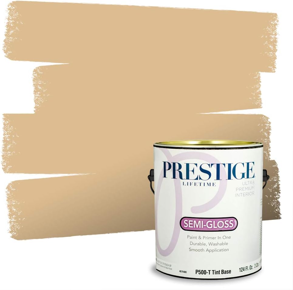 PRESTIGE Paints Exterior Paint and Primer In One, 1-Gallon, Satin, Comparable Match of Sherwin Williams* Relaxed Khaki*