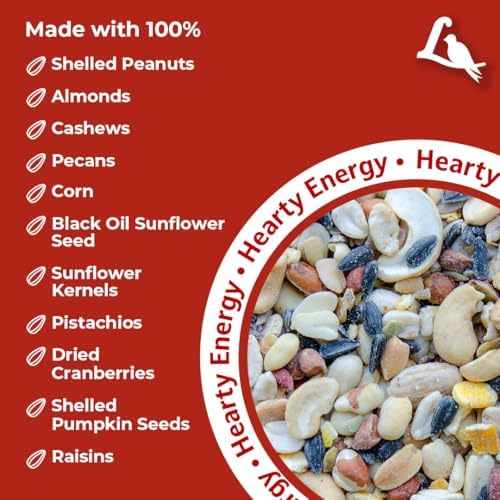 Lyric Fruit and Nut Wild Bird Seed - High Energy Wild Bird Food Mix - Attracts Woodpeckers, Chickadees & Other Songbirds -5 lb. Bag | Attracts Woodpeckers, Chickadees and other songbirds