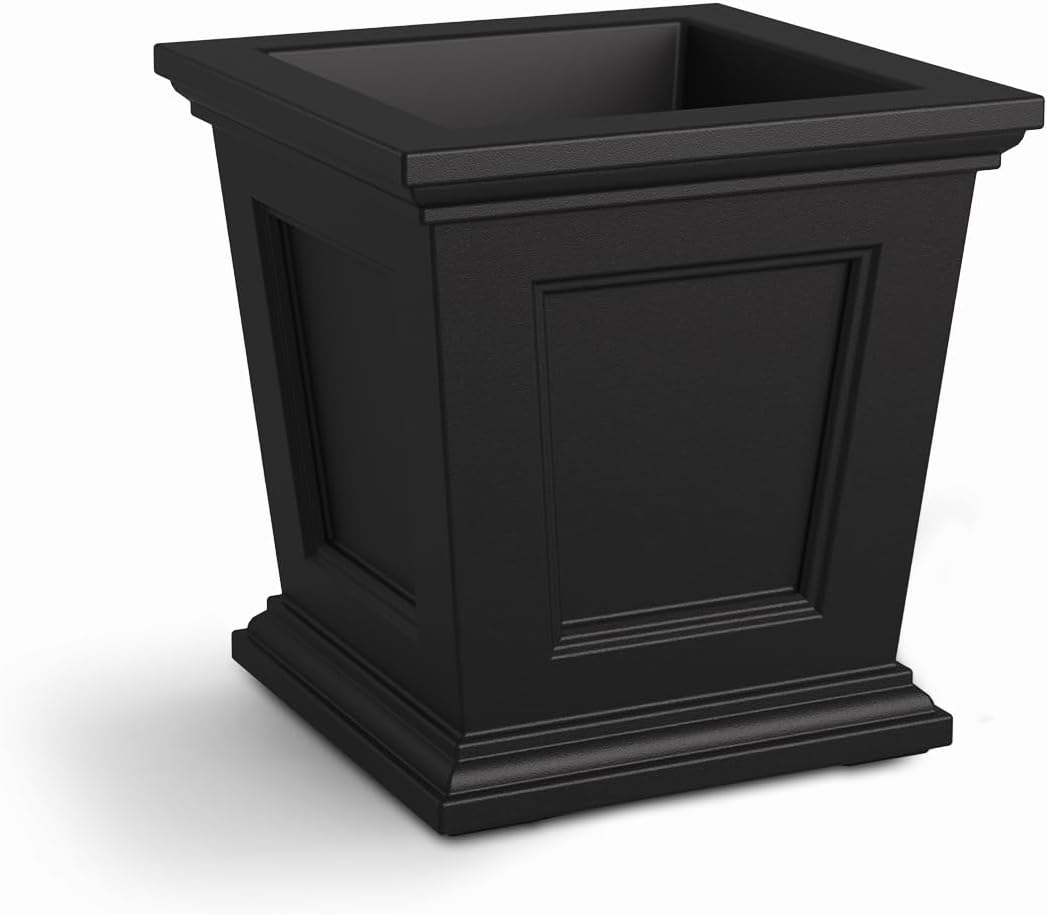Mayne Fairfield 16in Self-Watering Square Planter, Black