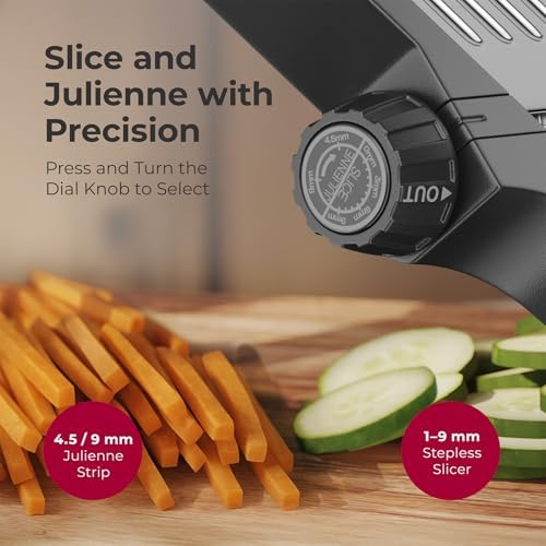 Mueller Austria Mandoline Slicer for Kitchen, Adjustable Vegetable Chopper, Fruit, Cheese Grater, Potato Chips Slicer - Black