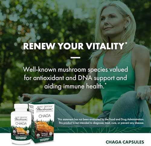 Host Defense Chaga Capsules - Immune System Support Supplement - Chaga Mushroom Capsules for Antioxidant Activity Support - Dietary Mushroom Supplement - 60 Capsules (30 Servings)*
