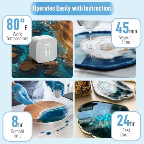 DR.RESIN Epoxy Resin Kit 16oz Clear Resin Kit Self-Leveling for Craft Molds