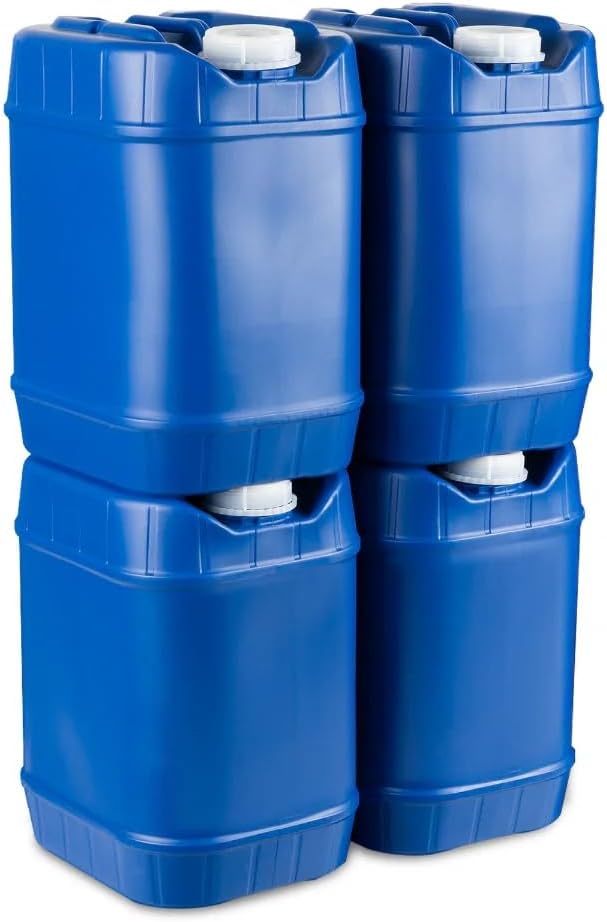 5-Gallon Stackable Water Storage Containers, Emergency Water Storage for Camping and Disaster Preparedness, 40 Gallons