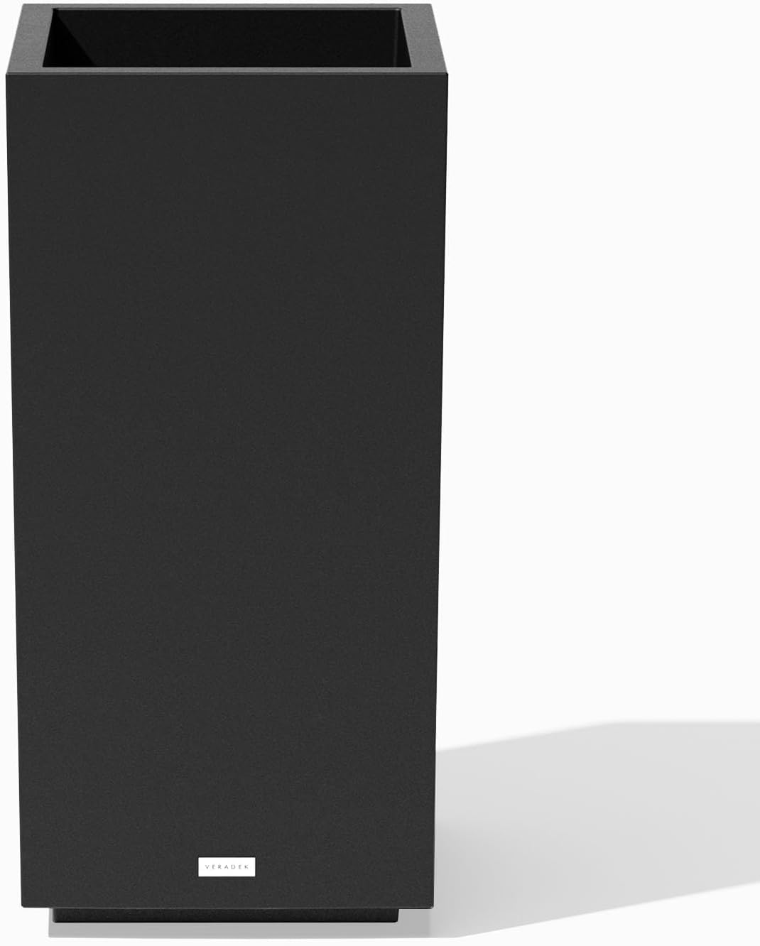 Veradek Block Series Pedestal Planter - Tall Rectangular Outdoor Planter | Made From Durable Plastic Featuring a Removable Insert Bucket. Modern Porch/Patio Décor for Plants and Flowers