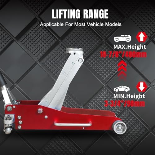 BIG RED T815016L Torin Hydraulic Low Profile Aluminum and Steel Racing Floor Jack with Dual Piston Quick Lift Pump, 1.5 Ton (3,000 lb) Capacity, Blue, T815016L