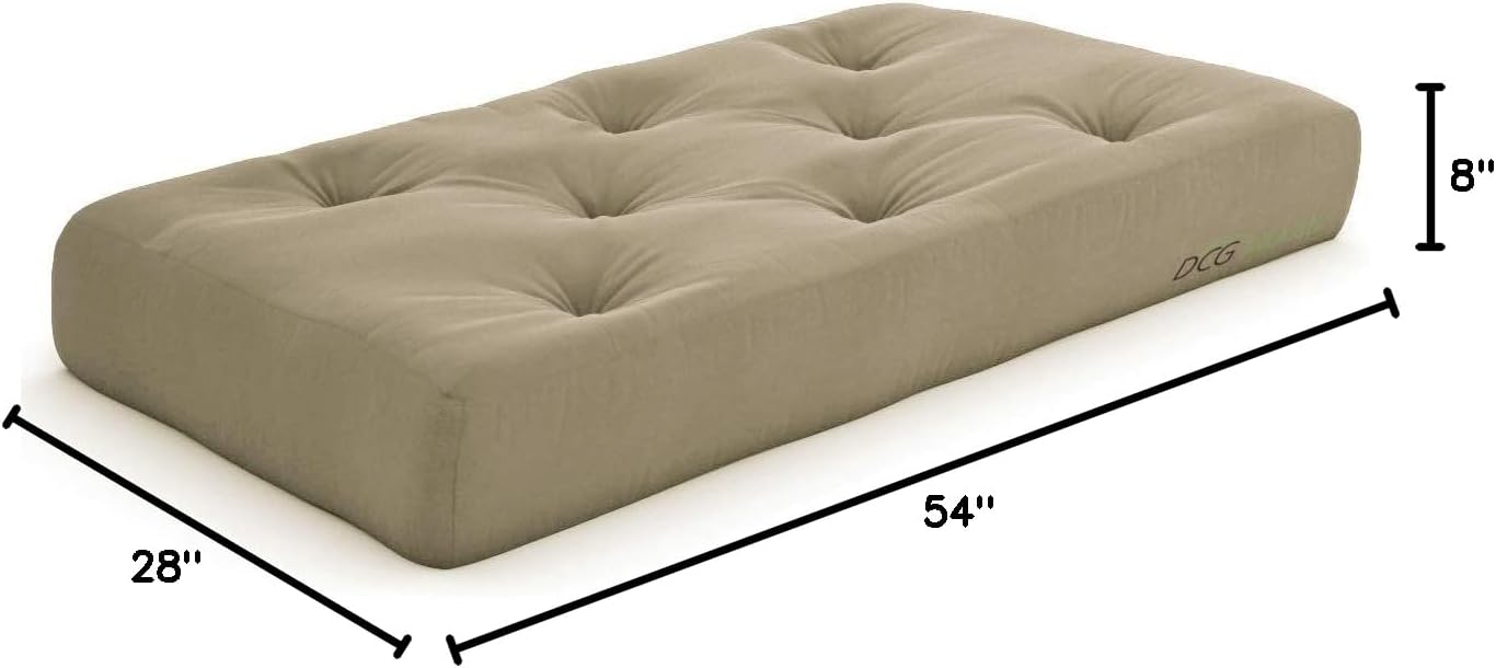 Nirvana Futons Plush, Comfortable 8-Inch Full Futon Mattress, Microfiber Fudge - Made in USA