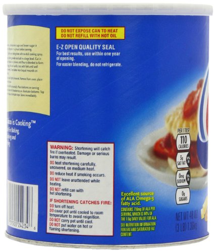 Crisco All Vegetable Shortening, 48 Ounce (Pack of 4)