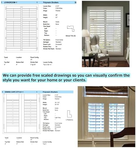 SUNCRAFT SHUTTERS-Plantation Shutters-Interior-Window COVERINGS-Custom Made in 10 Days- DIY Install -Made in North America-Never Needs Painting -25