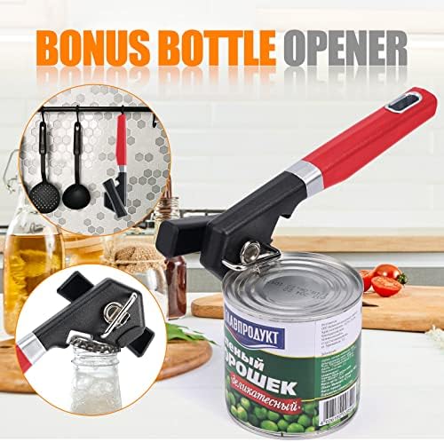 Side Cut Can Opener, Smooth Edge Manual Can Opener, Black