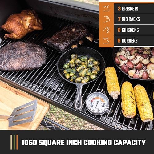 Oklahoma Joe's Longhorn Reverse Flow Offset Charcoal Smoker and Grill with 1060 sq. in. Cooking Area in Black