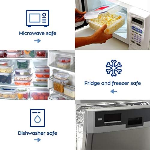 Popit! Airtight Food Storage Containers with Lids, 8-Piece Set, BPA Free Plastic, Microwave, Freezer & Dishwasher Safe, Stackable