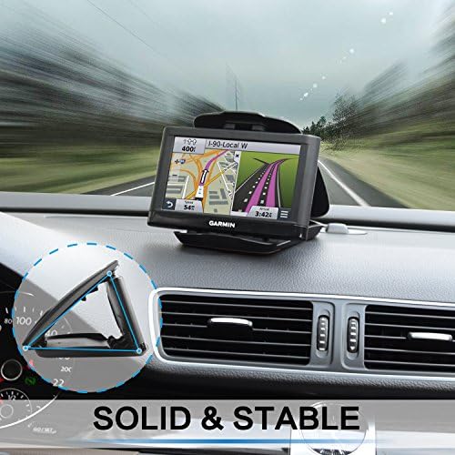 GPS Dash Mount [Matte Black Dock] for Garmin Nuvi Drive Dezl, Tomtom | 2-In-1 GPS Holder for Car