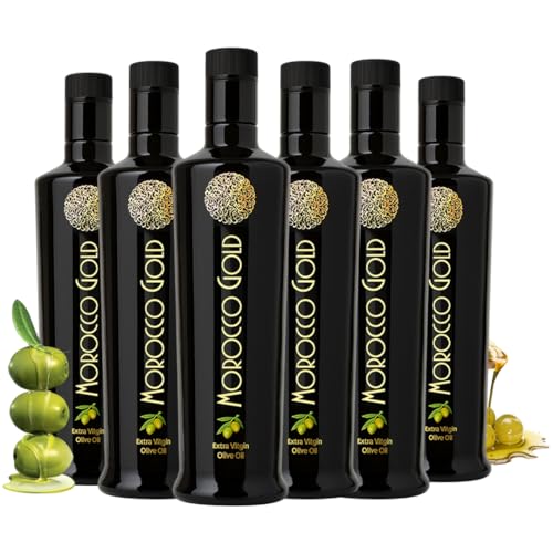Morocco Gold New Harvest Olive Oil Extra Virgin - Polyphenol Rich 606mg/kg - Cold Pressed Olive Oil - Pure & 100% Natural with up to 4 Years Shelf-life - Fresh Harvest EVOO - (500ml (Pack of 1))